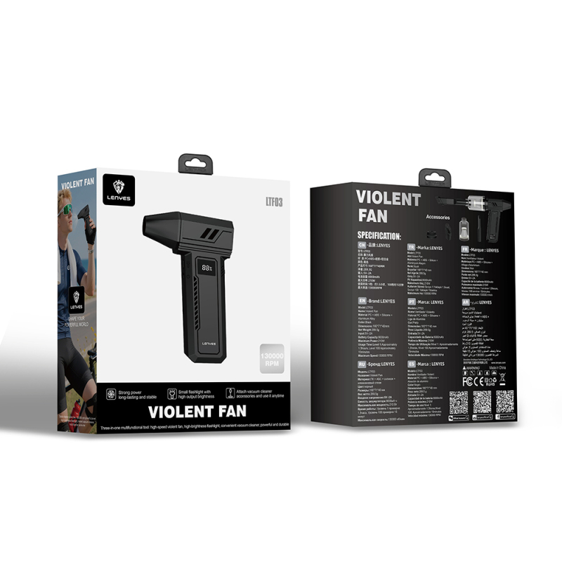 Lenyes LTF03 Multifunctional Turbo Hand Fan with Digital LED Display - 8