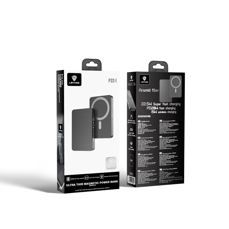 Lenyes P32-1 M-safe Şarj Özellikli Aramid Fiber Powerbank 15W 10000mAh - 8