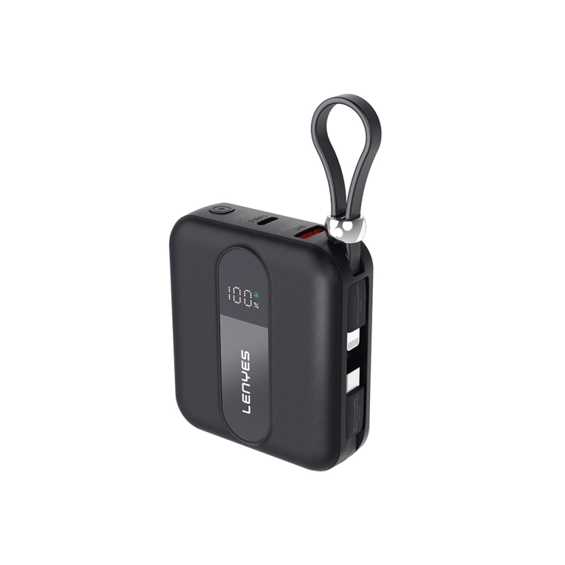 Lenyes P562L Digital LED Display Powerbank with Type-C and Lightning Cables, 22.5W, 10000mAh - 2