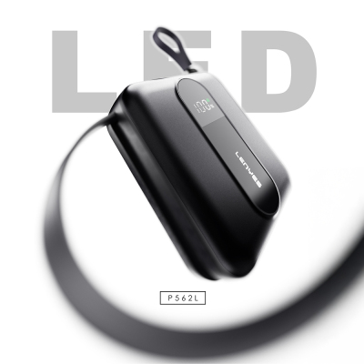 Lenyes P562L Dijital LED Göstergeli Type-C ve Lightning Kablolu Powerbank 22.5W 10000mAh - 5