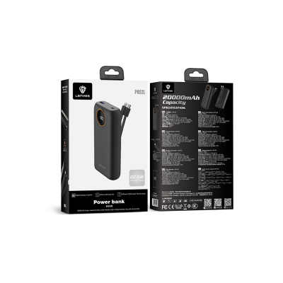 Lenyes P852L 20000mAh 22.5W Power Bank with Digital LED Display and Built-in Type-C & Lightning Cables - 7