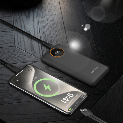 Lenyes P852L 20000mAh 22.5W Power Bank with Digital LED Display and Built-in Type-C & Lightning Cables - 2