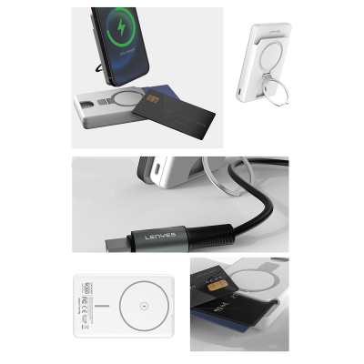 Lenyes PW0006D PD 20W Fast Charging Feature Card Holder Stand Wireless Powerbank 15W 5000mAh - 4