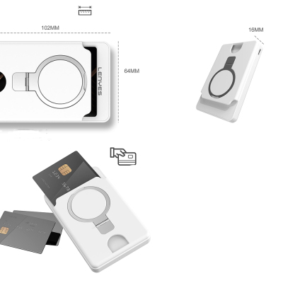 Lenyes PW0006D PD 20W Hızlı Şarj Özellikli Kartlıklı Standlı Wireless Powerbank 15W 5000mAh - 5