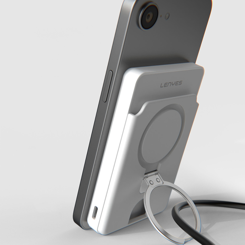 Lenyes PW0006D PD 20W Hızlı Şarj Özellikli Kartlıklı Standlı Wireless Powerbank 15W 5000mAh - 7