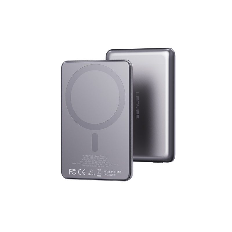 Lenyes PW0015D Ultra İnce LED Göstergeli Wireless Powerbank 15W 5000mAh - 1