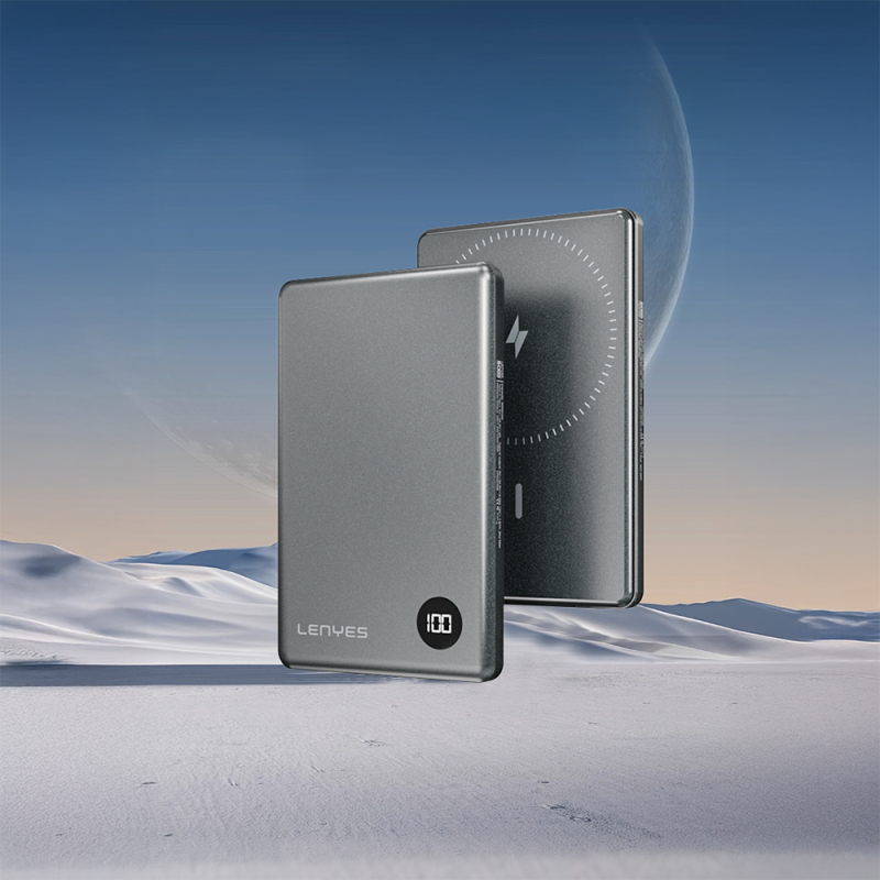 Lenyes PW037D Ultra İnce Dijital LED Ekranlı Wireless Powerbank 5000mAh - 4