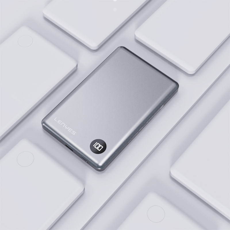 Lenyes PW037D Ultra İnce Dijital LED Ekranlı Wireless Powerbank 5000mAh - 8