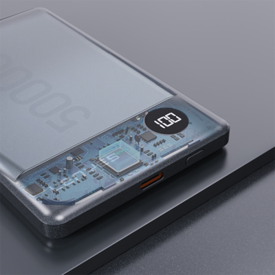 Lenyes PW037D Ultra Thin Digital LED Display Wireless Powerbank 5000mAh - 5
