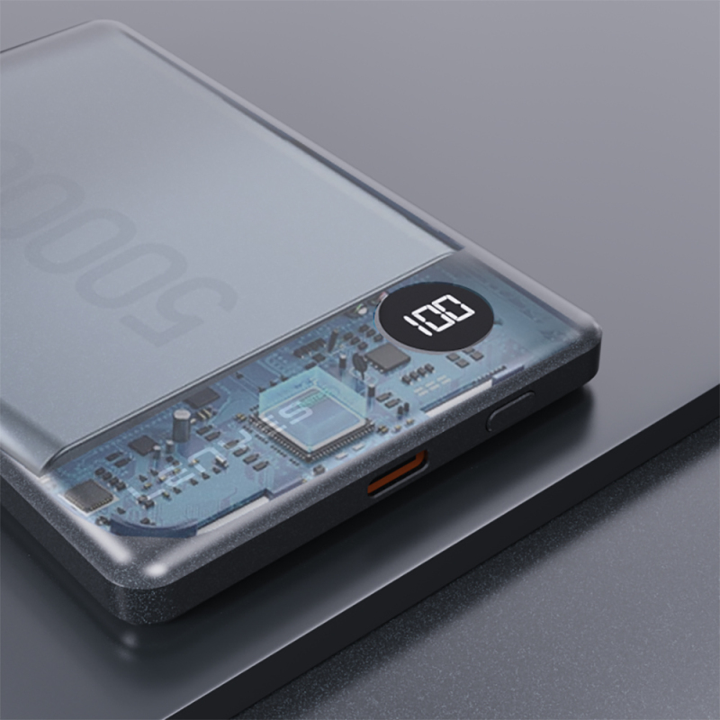Lenyes PW037D Ultra Thin Digital LED Display Wireless Powerbank 5000mAh - 5