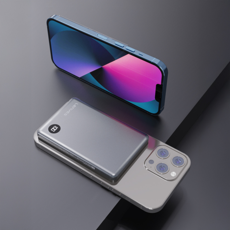 Lenyes PW037D Ultra Thin Digital LED Display Wireless Powerbank 5000mAh - 9