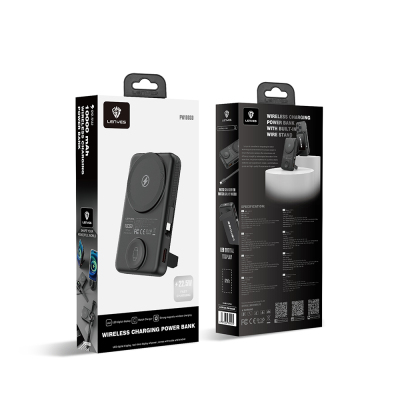 Lenyes PW1003D 22.5W Dijital LED Ekranlı Akıllı Saat Kablosuz Şarj Özellikli Standlı Wireless Powerbank 15W 10000mAh - 8