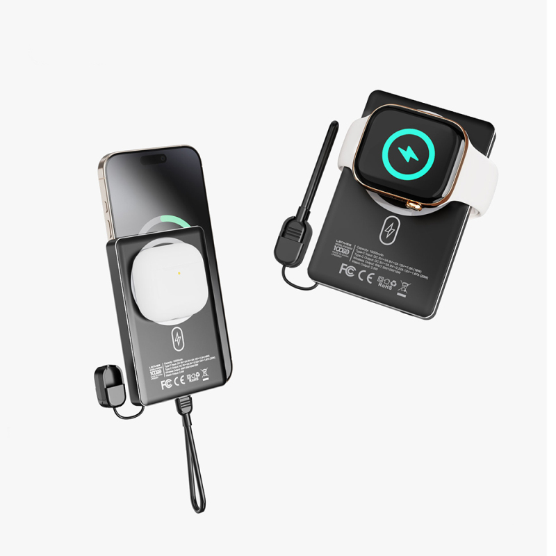 Lenyes PW1005D Standlı Akıllı Saat Kablosuz Şarj Özellikli Wireless Powerbank 20W 10000mAh - 4
