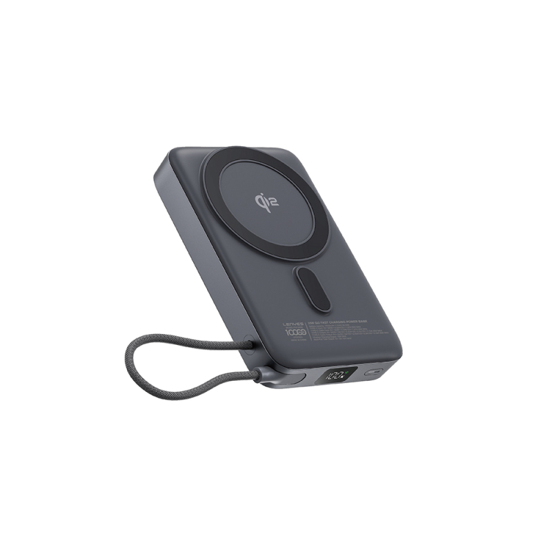 Lenyes PW1009D PD 35W Qi2 Teknolojili Type-C Kablolu Standlı Wireless Powerbank 15W 10000mAh - 1