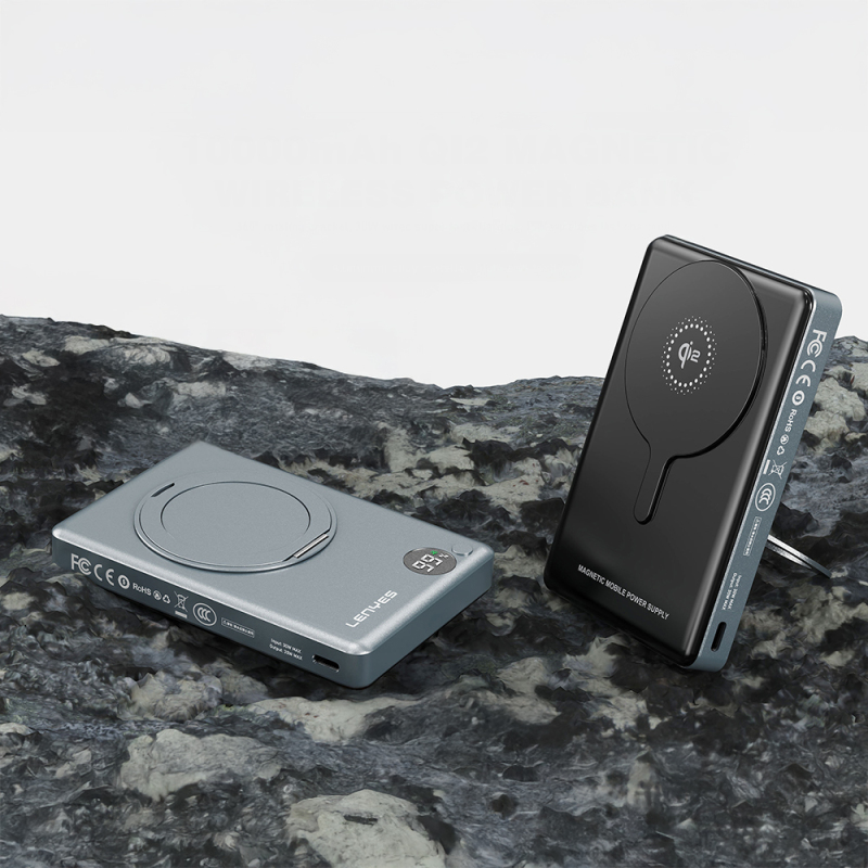 Lenyes PW1013D PD 30W Dijital LED Göstergeli Qi2 Teknolojili Standlı Kablosuz Şarj Özellikli Wireless Powerbank 15W 10000mAh - 5