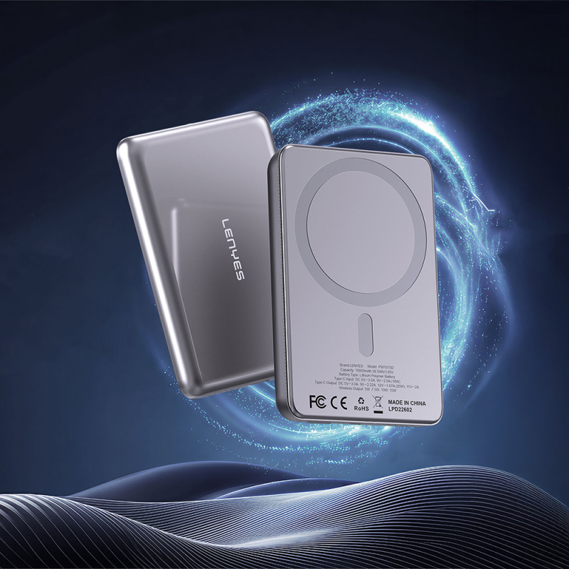 Lenyes PW1015D Ultra İnce LED Göstergeli Wireless Powerbank 15W 10000mAh - 3