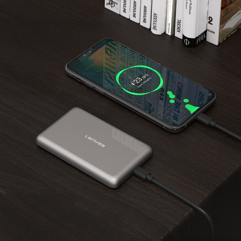 Lenyes PW1015D Ultra İnce LED Göstergeli Wireless Powerbank 15W 10000mAh - 6
