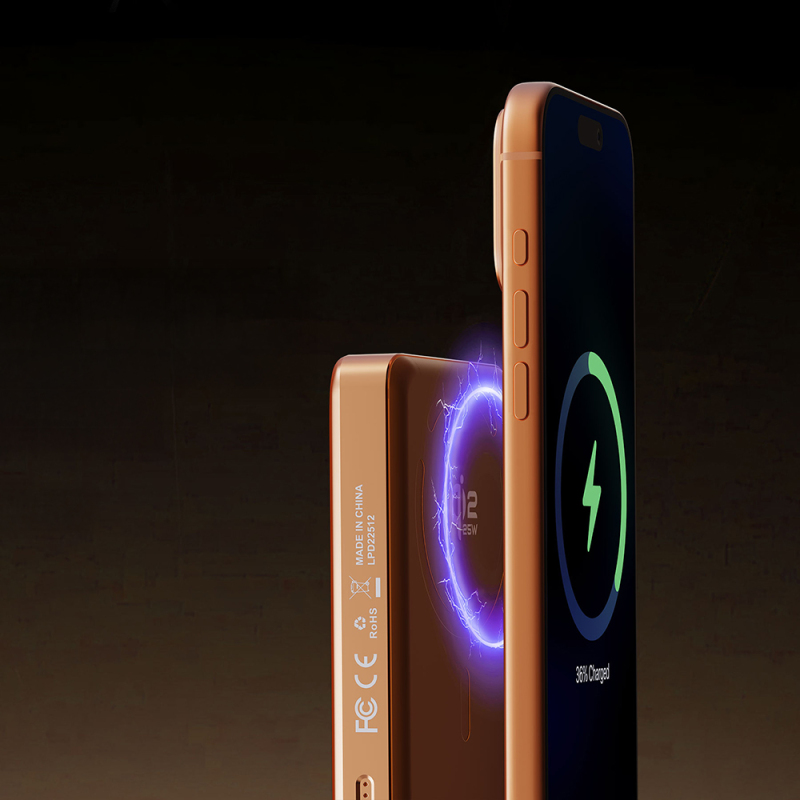 Lenyes PW1018D 35W Wireless Powerbank with Digital LED Display and Qi2 Technology, 25W 10000mAh - 6