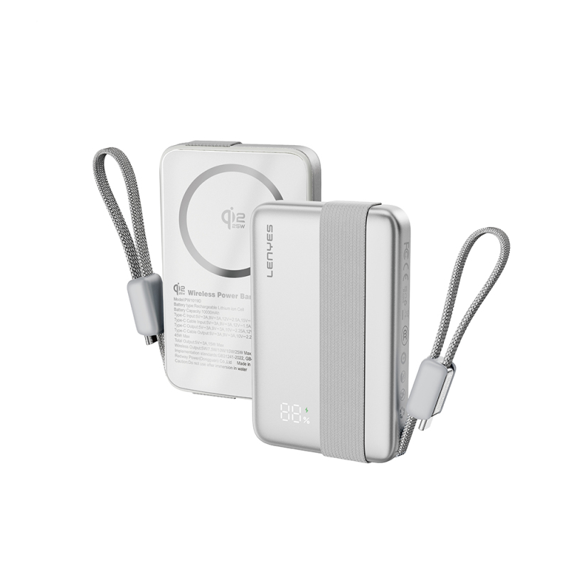 Lenyes PW1019D PD 45W Qi2 Technology Type-C Wired Wireless Powerbank 25W 10000mAh - 1