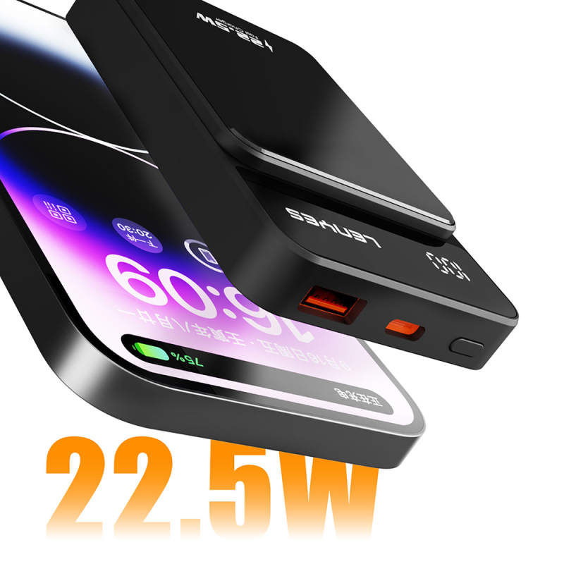Lenyes PW126D Digital LED Display Wireless Charging Power Bank 22.5W 10,000mAh - 5