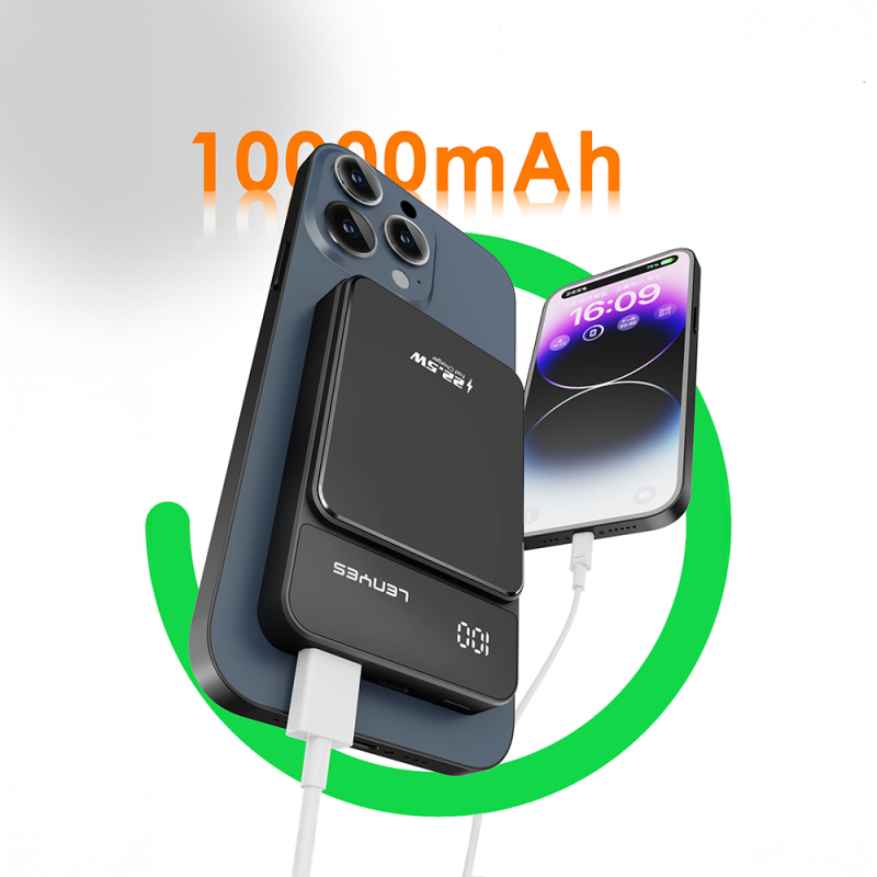 Lenyes PW126D Dijital LED Ekranlı Kablosuz Şarj Özellikli Powerbank 22.5W 10.000mAh - 9