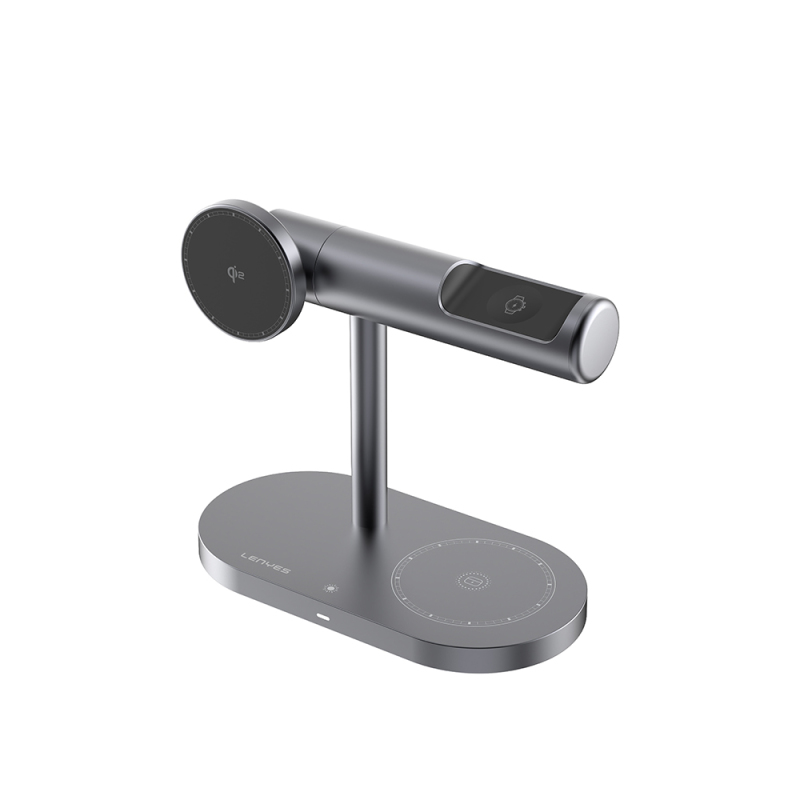Lenyes PW319 Qi2 Charging Technology Ambient Light Phone & Smart Watch & Headphone 15W 3in1 Wireless Charging Stand - 2