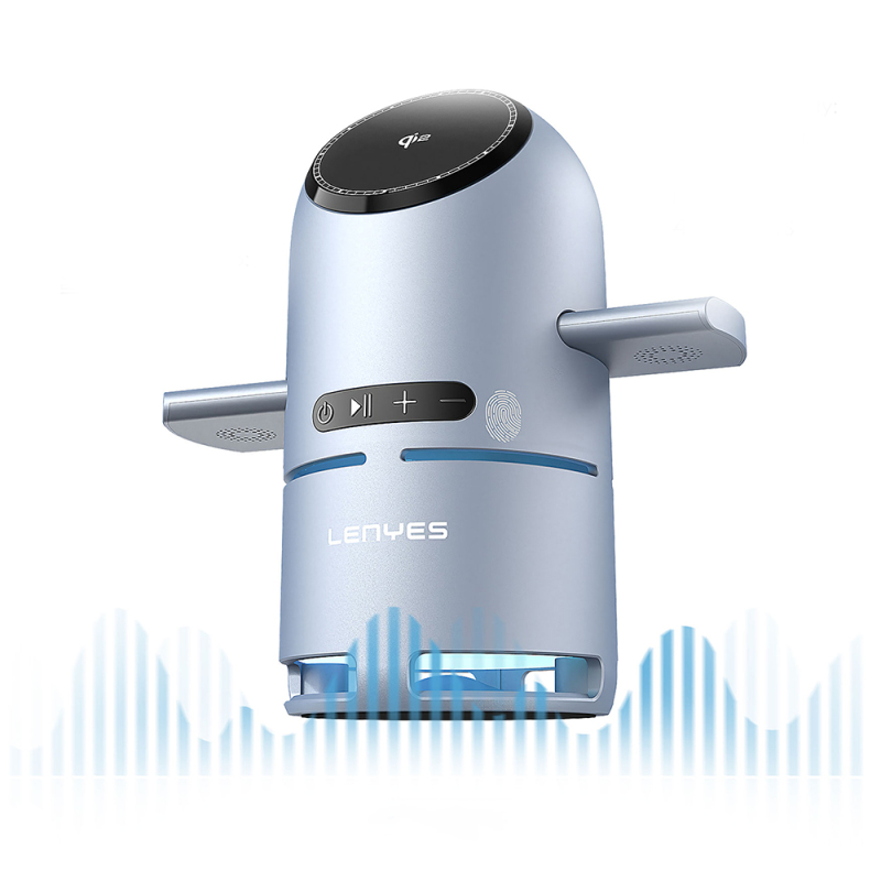 Lenyes PW321 Bluetooth Speaker with Qi2 Charging Technology, Speakerphone, Smartwatch, and Headphones 15W 4in1 Wireless Charging Stand - 4