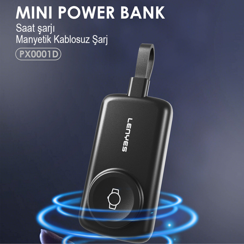 Lenyes PX0001D Akıllı Saat Kablosuz Şarj Özellikli Taşınabilir Type-C Kablolu Powerbank 2000mAh 2W - 11