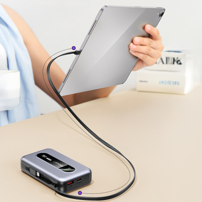 Lenyes PX1002D Digital LED Display Telescopic Type-C and Lightning Cable Powerbank 35W 10,000mAh - 9