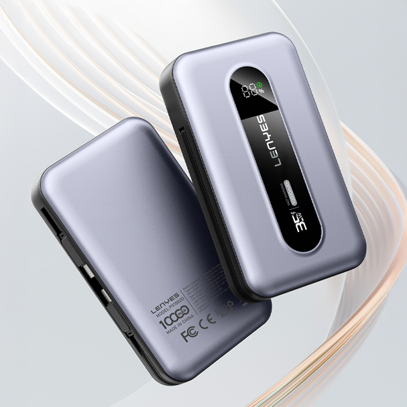 Lenyes PX1002D Digital LED Display Telescopic Type-C and Lightning Cable Powerbank 35W 10,000mAh - 15