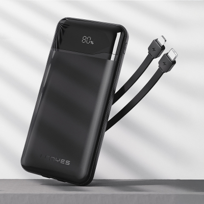 Lenyes PX180D Dijital LED Ekranlı Type-C ve Lightning Kablolu Powerbank 22.5W 10.000mAh - 2