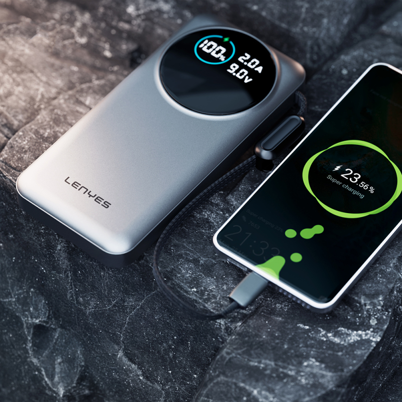 Lenyes PX2004D Dijital LED Ekranlı Lightning Kablolu Powerbank 22.5W 20.000mAh - 4