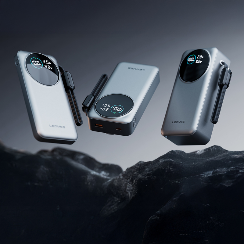 Lenyes PX2004D Dijital LED Ekranlı Lightning Kablolu Powerbank 22.5W 20.000mAh - 5