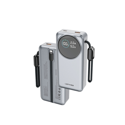 Lenyes PX2004D Dijital LED Ekranlı Lightning Kablolu Powerbank 22.5W 20.000mAh - 1