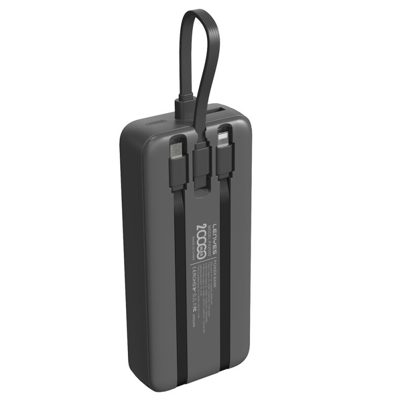 Lenyes PX255D Dijital LED Ekranlı Type-C ve Lightning Kablolu Powerbank 22.5W 20.000mAh - 6