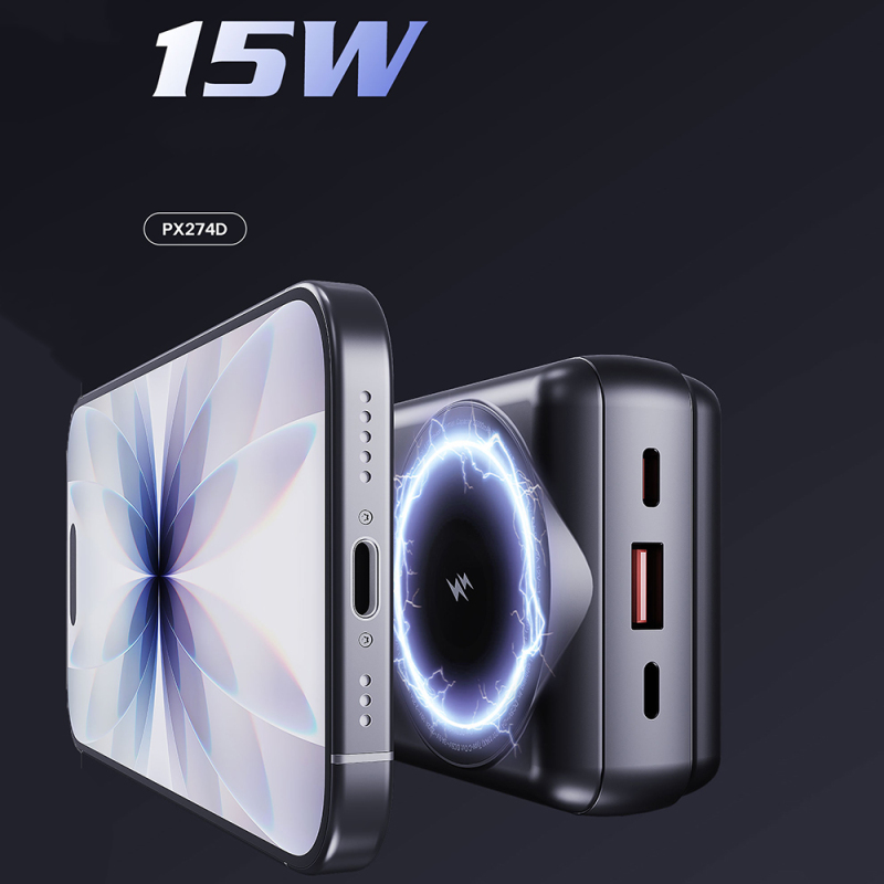 Lenyes PX274D PD 22.5W Wireless Powerbank with Stand and M-safe Charging Feature 15W 20000mAh - 7