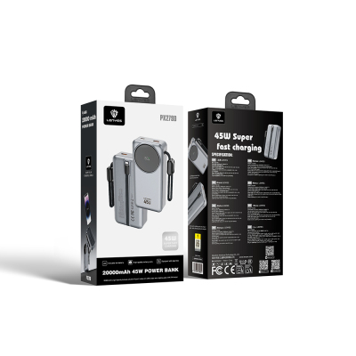 Lenyes PX279D Dijital LED Ekranlı Type-C ve Lightning Kablolu Powerbank 45W 20.000mAh - 5
