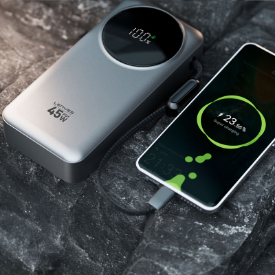Lenyes PX279D Dijital LED Ekranlı Type-C ve Lightning Kablolu Powerbank 45W 20.000mAh - 3