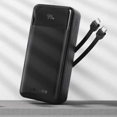 Lenyes PX280D Dijital LED Ekranlı Type-C ve Lightning Kablolu Powerbank 22.5W 20.000mAh - 3