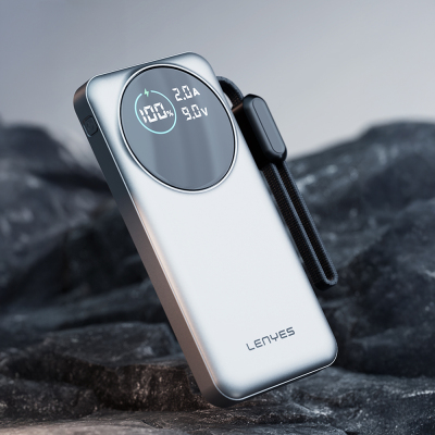 Lenyes PX3004D Digital LED Display Powerbank with Lightning Cable, 22.5W, 30,000mAh - 4