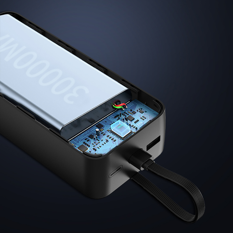 Lenyes PX355D Digital LED Display Powerbank with Type-C and Lightning Cable 22.5W 30.000mAh - 9