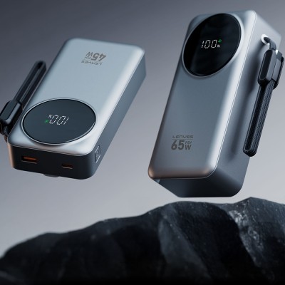 Lenyes PX379D Digital LED Display Powerbank Type-C and Lightning Cables 65W 30.000mAh - 3