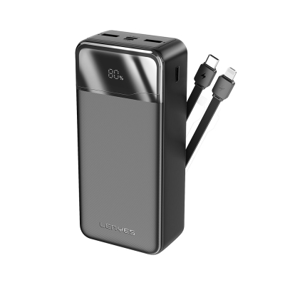 Lenyes PX380D Dijital LED Ekranlı Type-C ve Lightning Kablolu Powerbank 22.5W 30.000mAh - 1