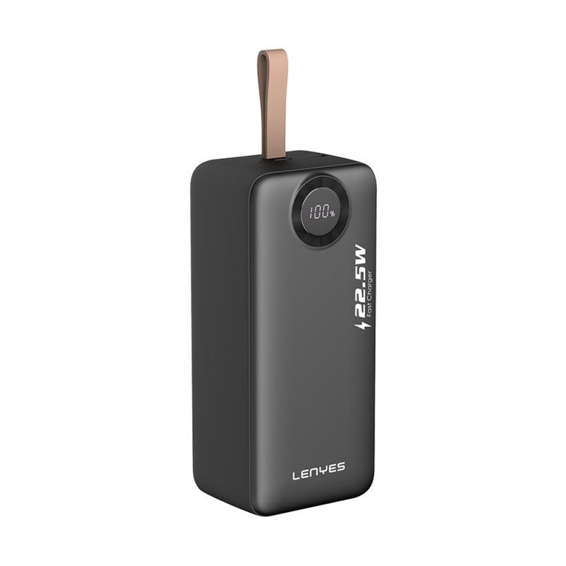 Lenyes PXD487D Dijital LED Göstergeli Type-C ve Lightning Kablolu Askılı Powerbank 22.5W 40.000mAh - 4