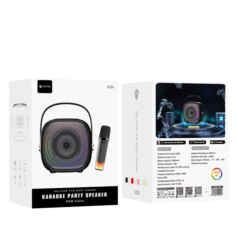 Lenyes S226 RGB Light Hanging Microphone Bluetooth Speaker v5.3 - 10