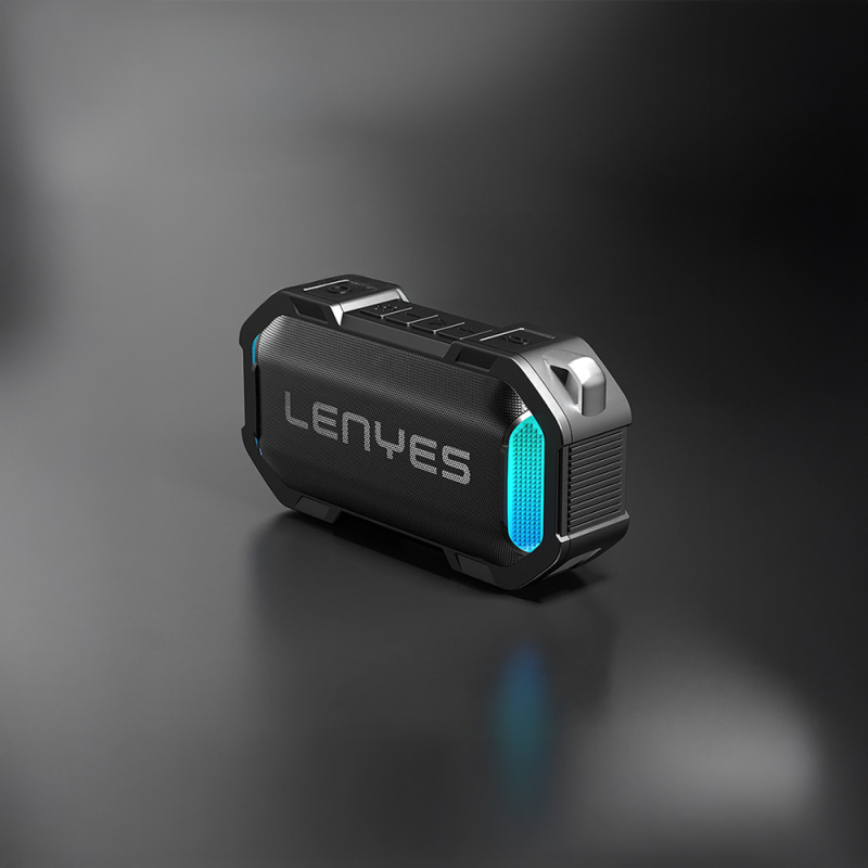 Lenyes S233 Ritme Duyarlı RGB Işıklı Taşınabilir Su Geçirmez TWS Bluetooth Hoparlör - 4