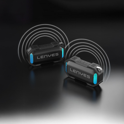 Lenyes S233 Ritme Duyarlı RGB Işıklı Taşınabilir Su Geçirmez TWS Bluetooth Hoparlör - 10