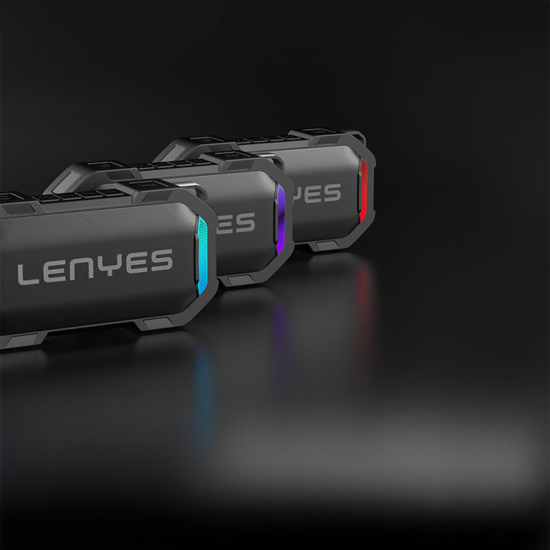 Lenyes S233 Ritme Duyarlı RGB Işıklı Taşınabilir Su Geçirmez TWS Bluetooth Hoparlör - 12