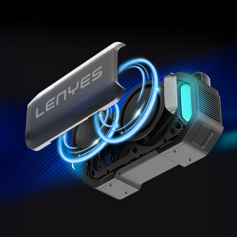 Lenyes S233 Ritme Duyarlı RGB Işıklı Taşınabilir Su Geçirmez TWS Bluetooth Hoparlör - 13