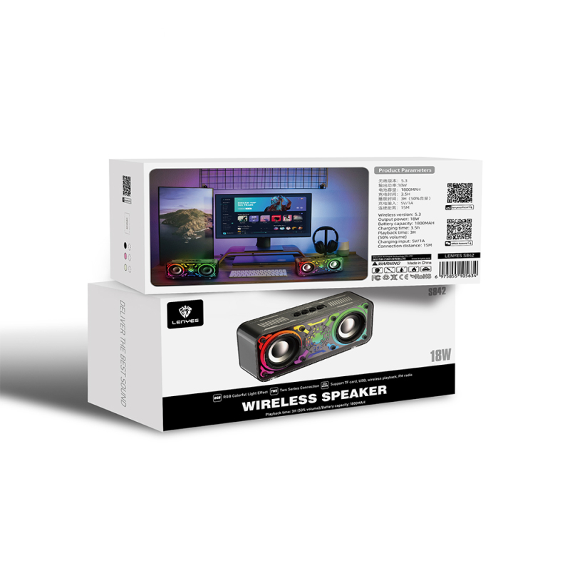 Lenyes S842 RGB Led Işıklı TWS Bluetooth Hoparlör v5.3 18W - 7
